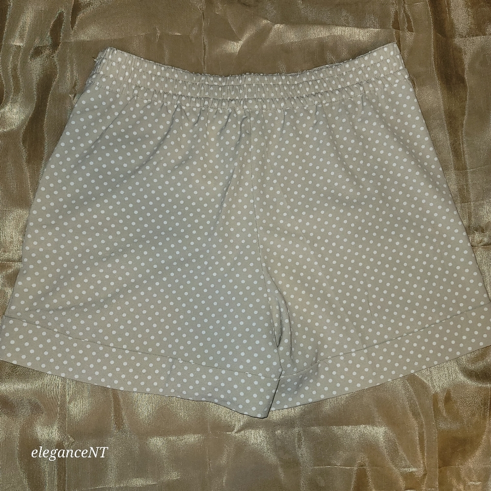 NY & Co Women's Tan and White Polka Dot Short Pant Sz: 12 - Picture 7 of 10